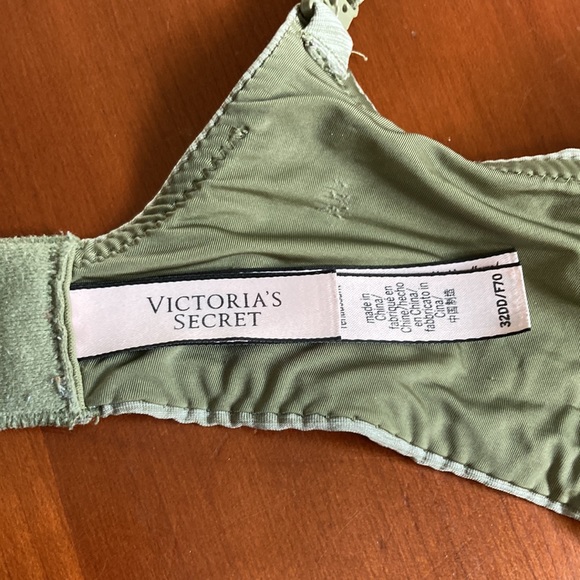 VICTORIAS SECRET Bio Fit Demi Uplift Bra Olive Green Heathered 32DD - Picture 10 of 15